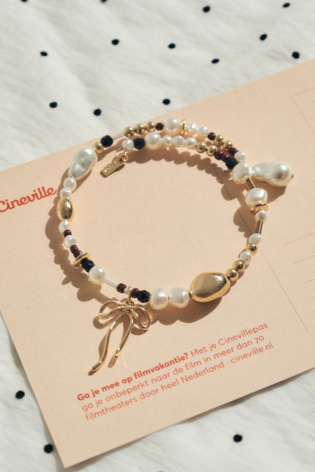 GOLDY multi bead bangle [BLACK/BROWN]