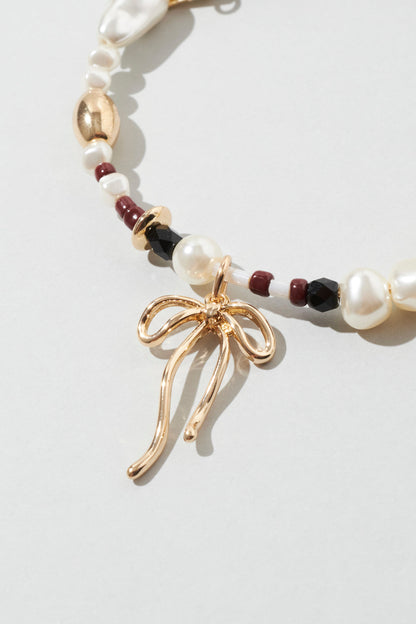 GOLDY multi bead bangle [BLACK/BROWN]