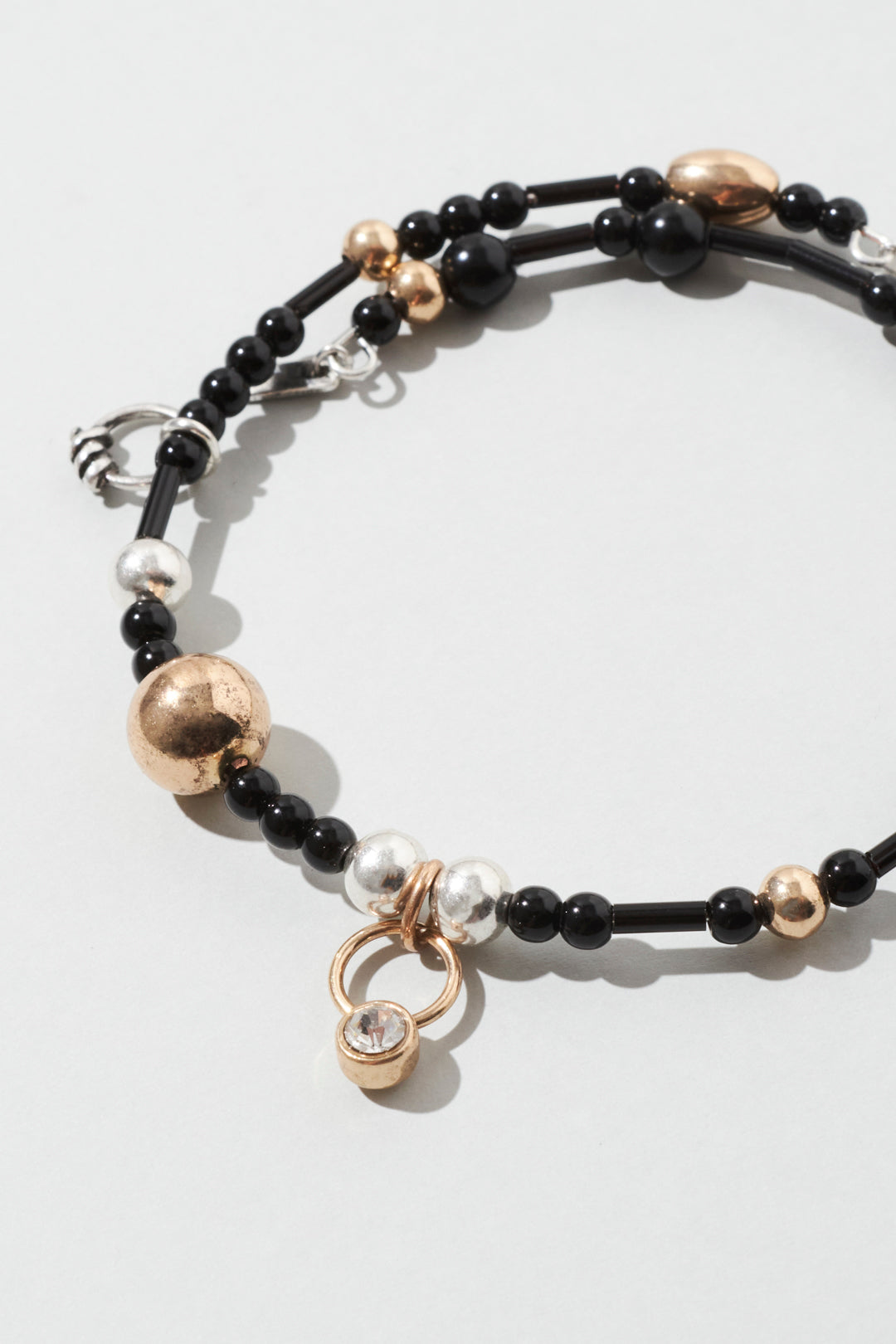 GOLDY multi bead bangle [BLACK/BROWN]