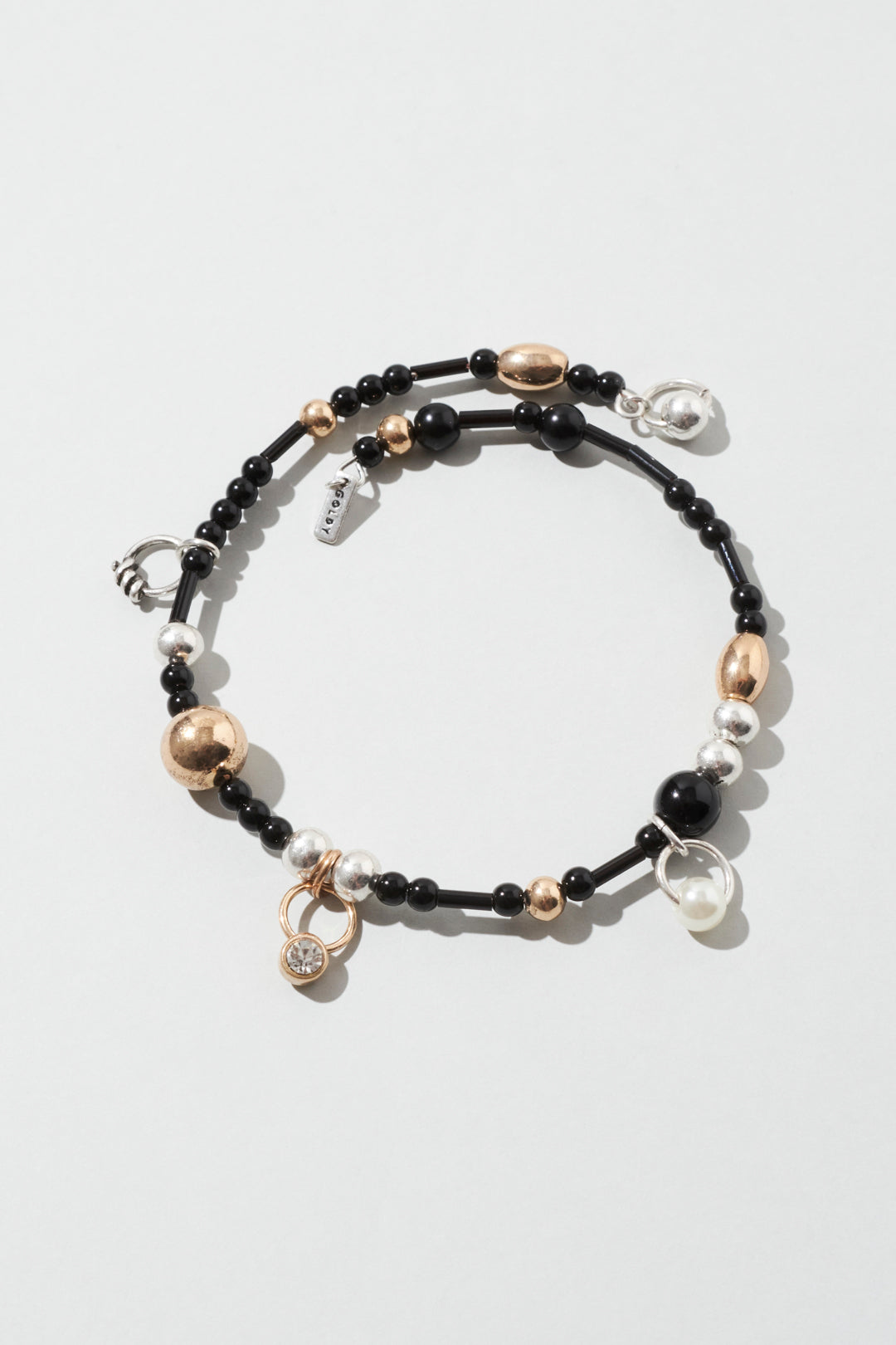 GOLDY multi bead bangle [BLACK/BROWN]
