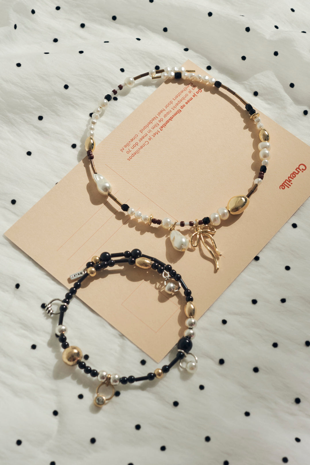 GOLDY multi bead bangle [BLACK/BROWN]