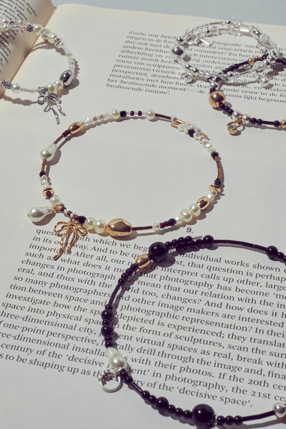 GOLDY multi bead bangle [BLACK/BROWN]