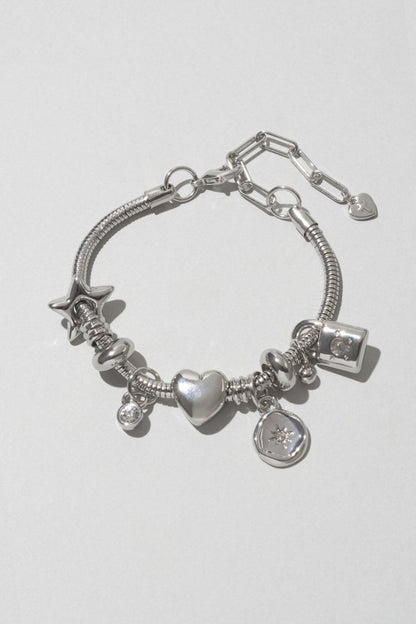 GOLDY Mixed Motif Snake Chain Bracelet