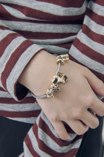 GOLDY Mixed Motif Snake Chain Bracelet