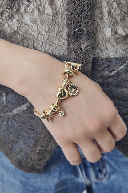 GOLDY Mixed Motif Snake Chain Bracelet