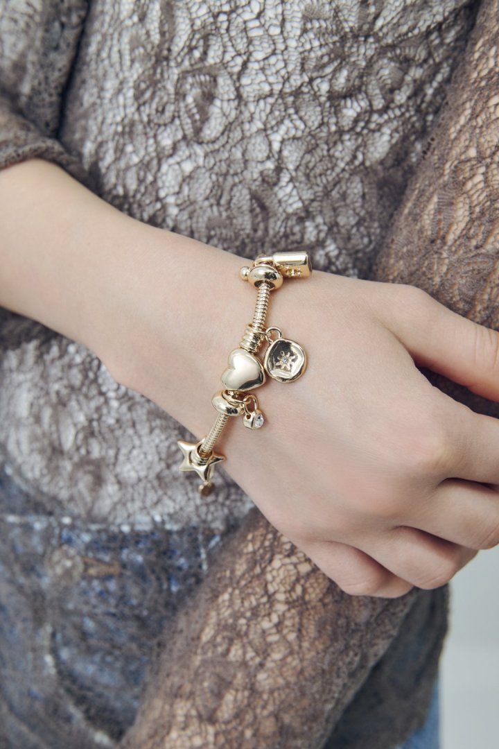 GOLDY Mixed Motif Snake Chain Bracelet