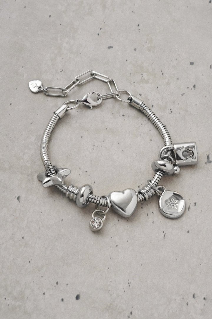 GOLDY Mixed Motif Snake Chain Bracelet