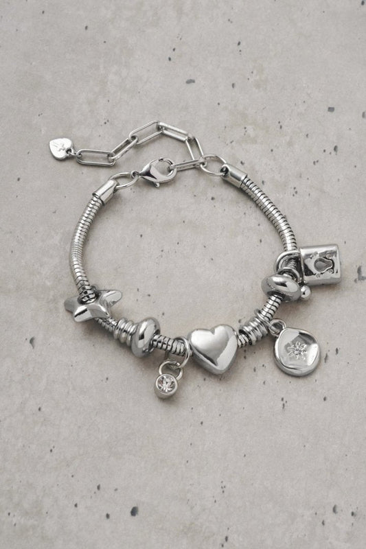 GOLDY Mixed Motif Snake Chain Bracelet