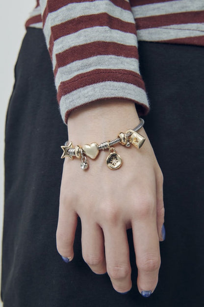 GOLDY Mixed Motif Snake Chain Bracelet