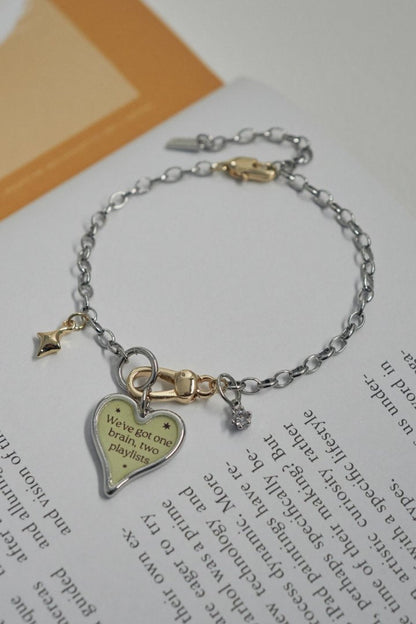 GOLDY color heart message bracelet - yellow
