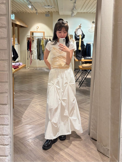 Kastane Flower Tuck Long Skirt - Image 38
