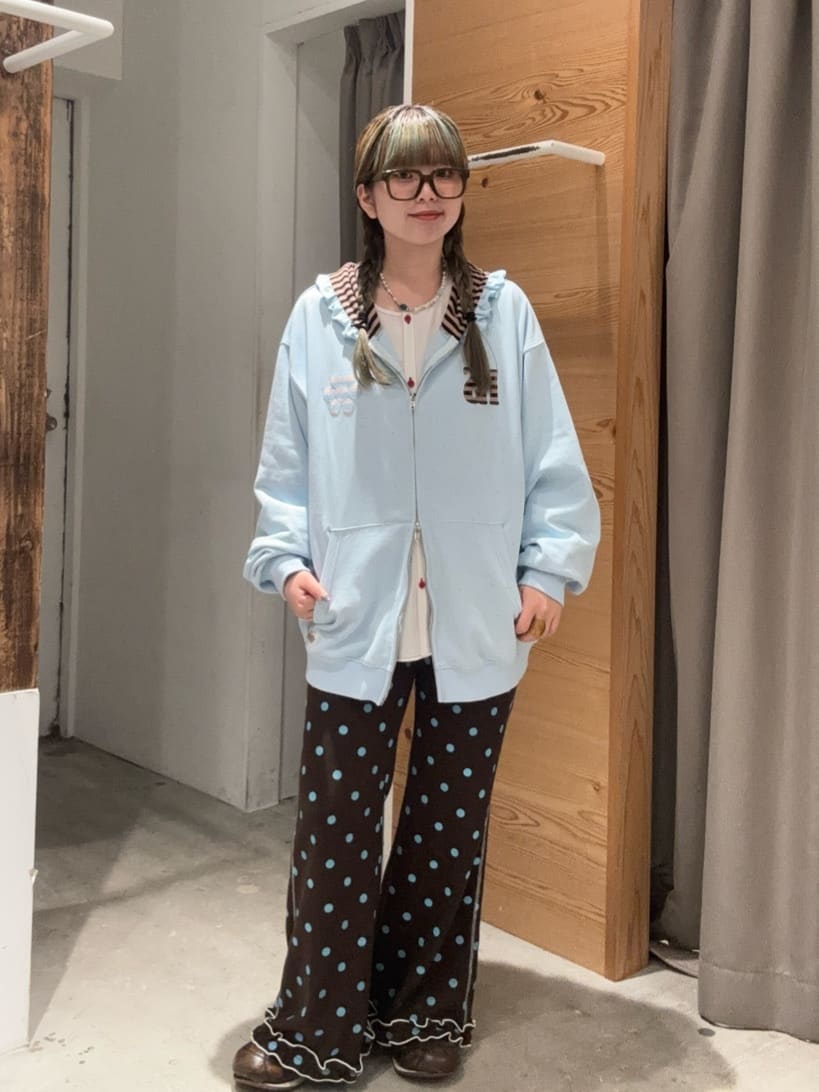 HELLO.SANFRANCISCO 橫紋Ruffle邊Double Zip Hoodie - Image 43