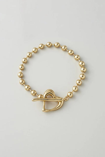 GOLDY Heart Ball Chain Bracelet
