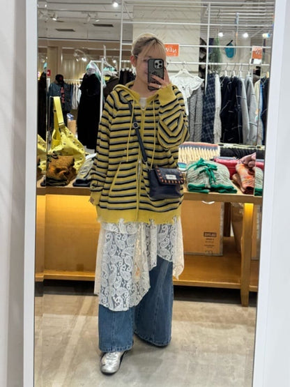 CIAOPANIC Ruffle邊帽Double Zip Knit Hoodie - Image 50