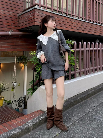 Kastane Lace Collar Knit Cardigan - Image 35