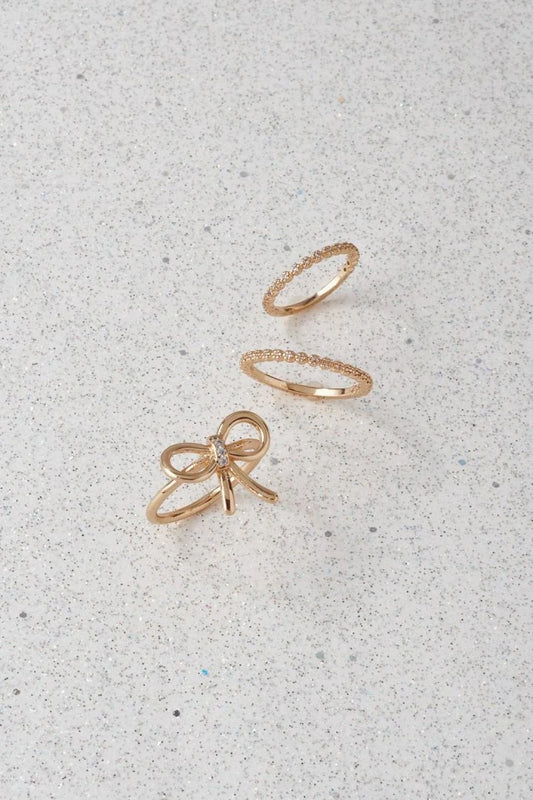 「88折現貨」GOLDY Ribbon 3P Set Ring
