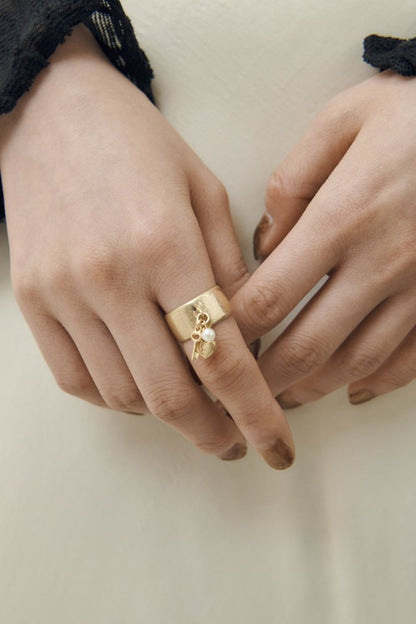 GOLDY Heart Key Charm Ring