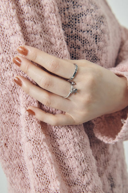 GOLDY Ribbon motif 2P Set Ring