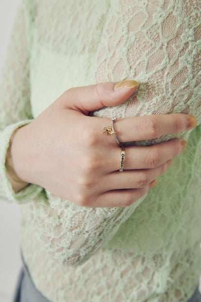 GOLDY Ribbon motif 2P Set Ring