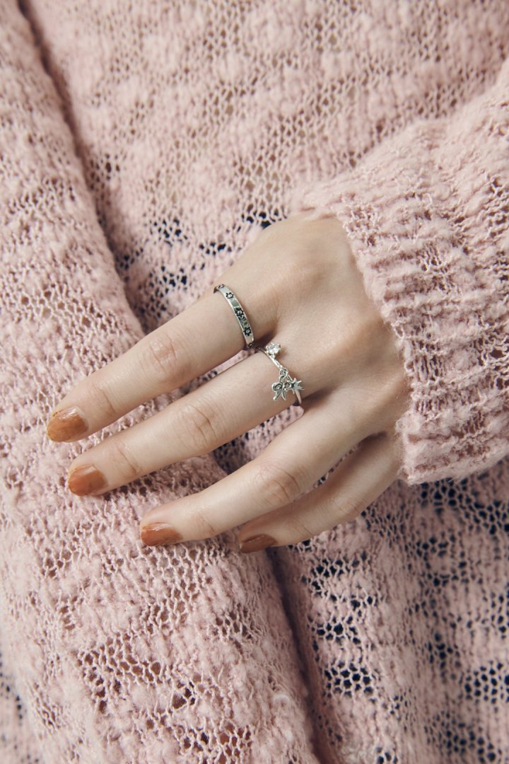 GOLDY Ribbon motif 2P Set Ring