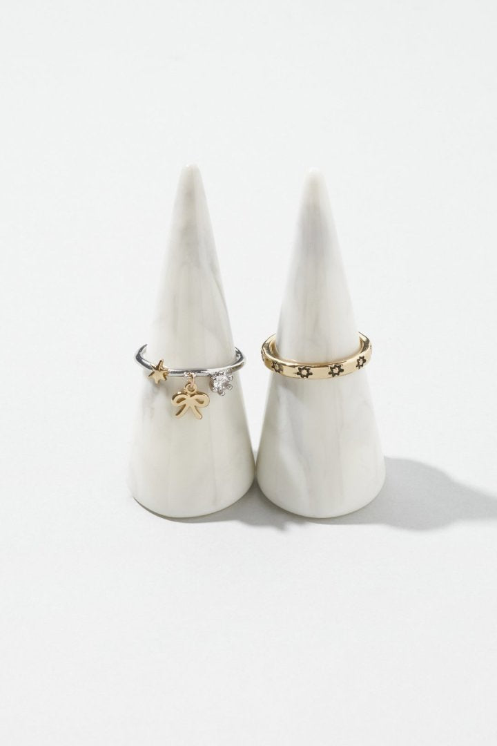 GOLDY Ribbon motif 2P Set Ring