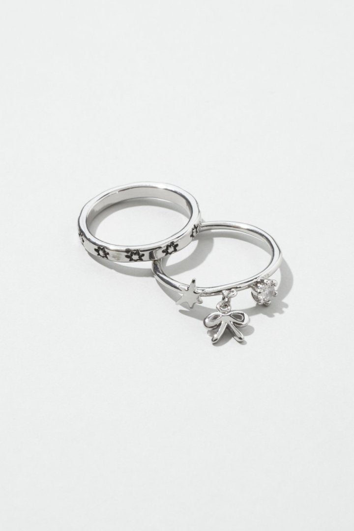 GOLDY Ribbon motif 2P Set Ring