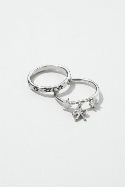 GOLDY Ribbon motif 2P Set Ring