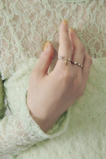 GOLDY Ribbon motif 2P Set Ring