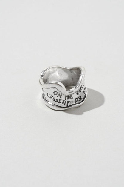 GOLDY lettering wide ring