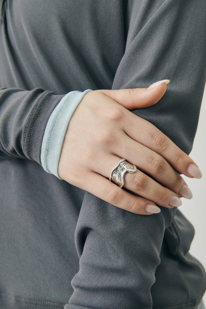 GOLDY lettering wide ring