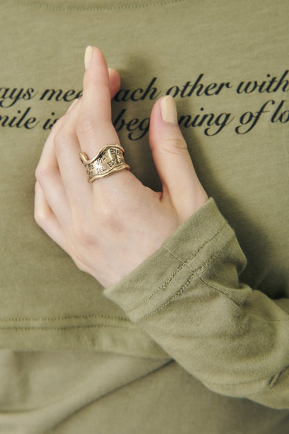 GOLDY lettering wide ring
