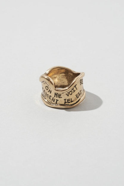 GOLDY lettering wide ring