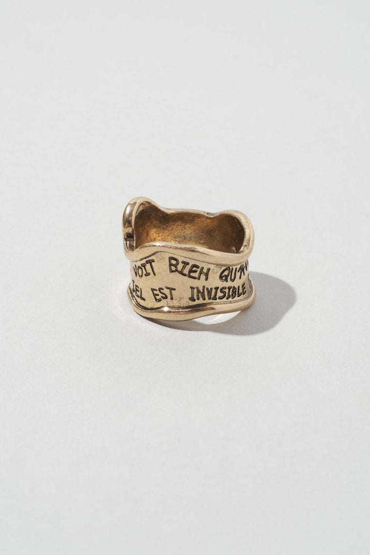 GOLDY lettering wide ring