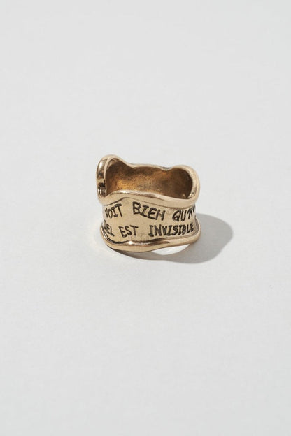 GOLDY lettering wide ring