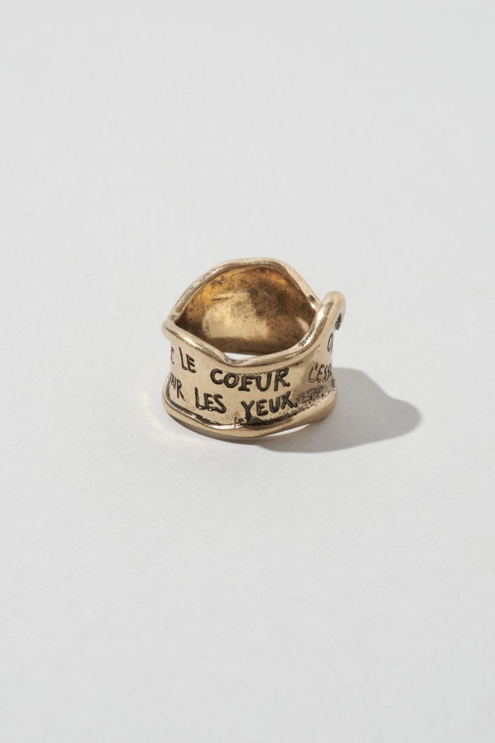 GOLDY lettering wide ring