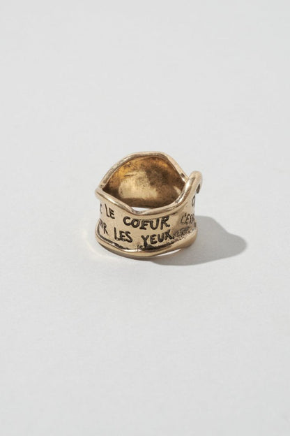 GOLDY lettering wide ring