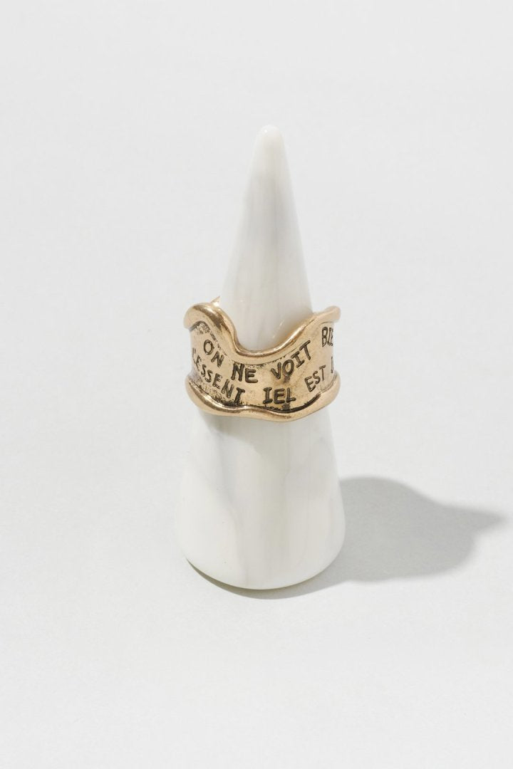 GOLDY lettering wide ring