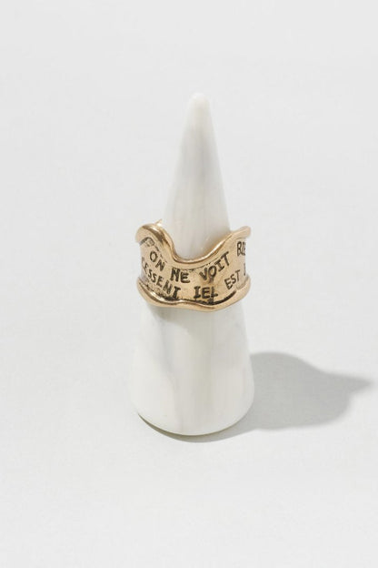 GOLDY lettering wide ring