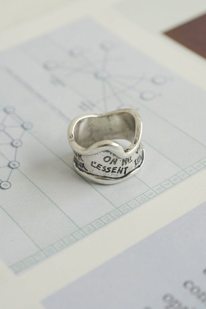 GOLDY lettering wide ring
