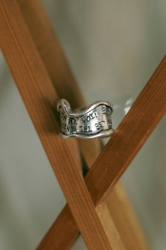 GOLDY lettering wide ring