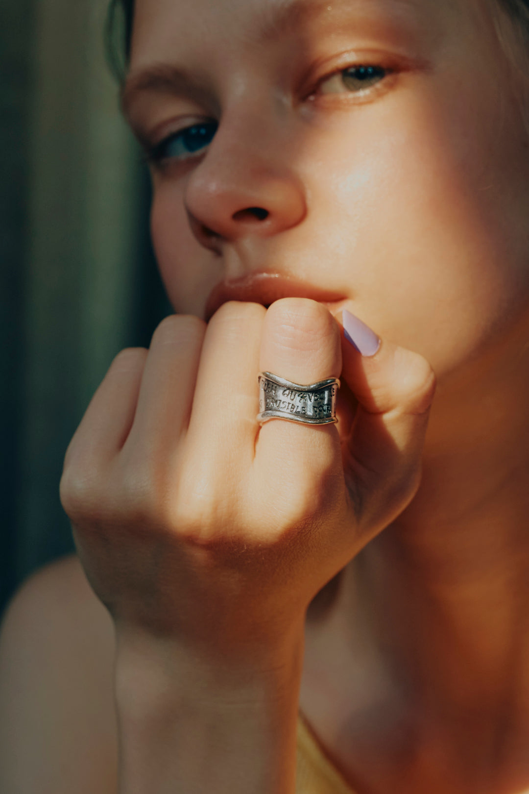 GOLDY lettering wide ring