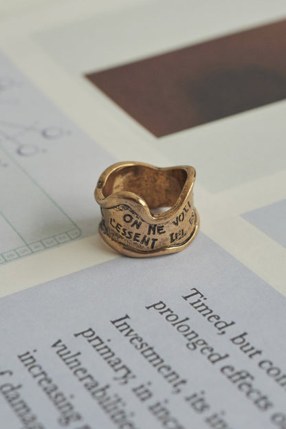 GOLDY lettering wide ring