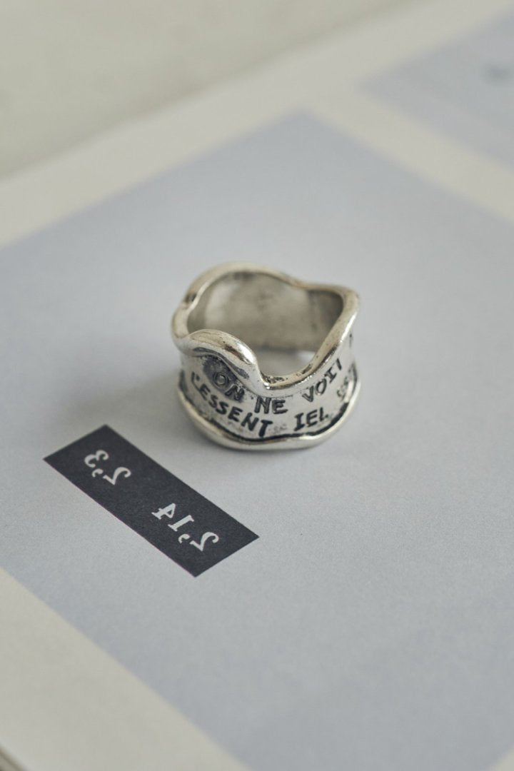 GOLDY lettering wide ring