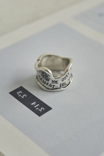 GOLDY lettering wide ring