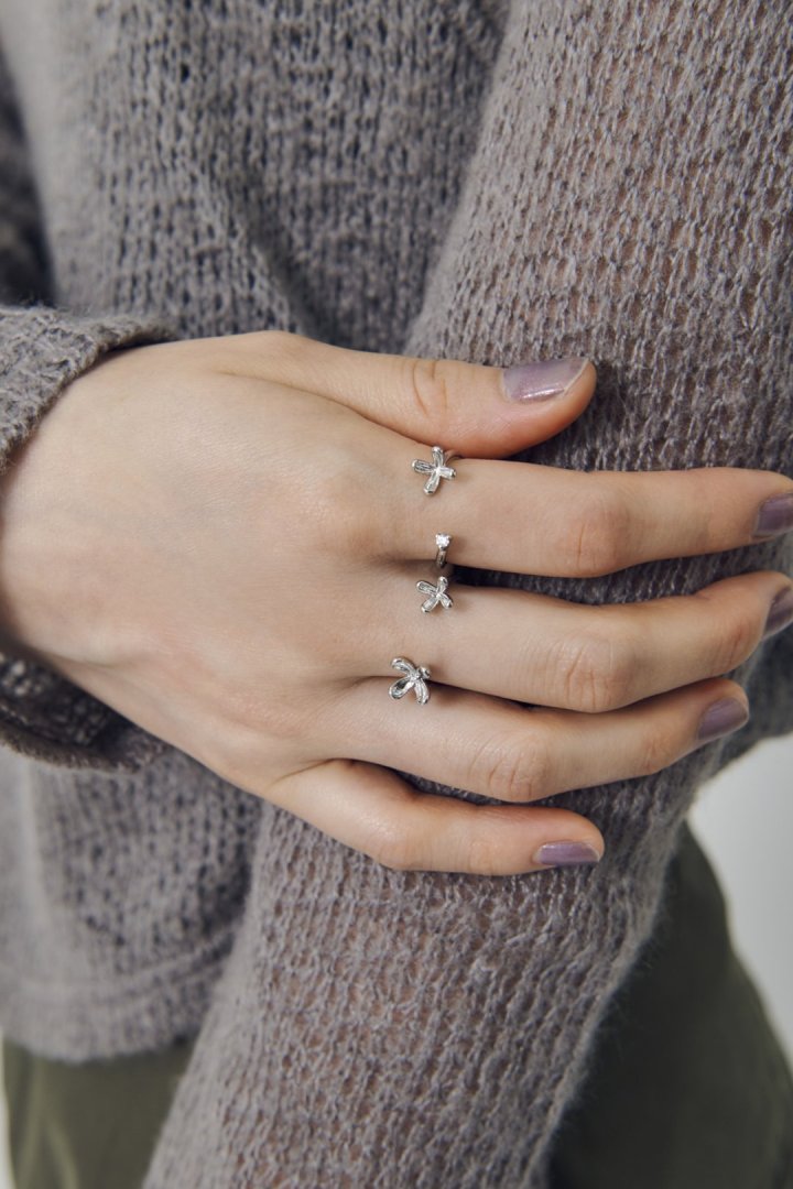 GOLDY Blooming Mini Flower Set Ring