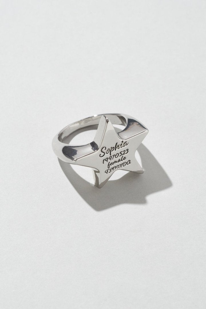GOLDY Sophia Star ID Plate Ring - Image 2