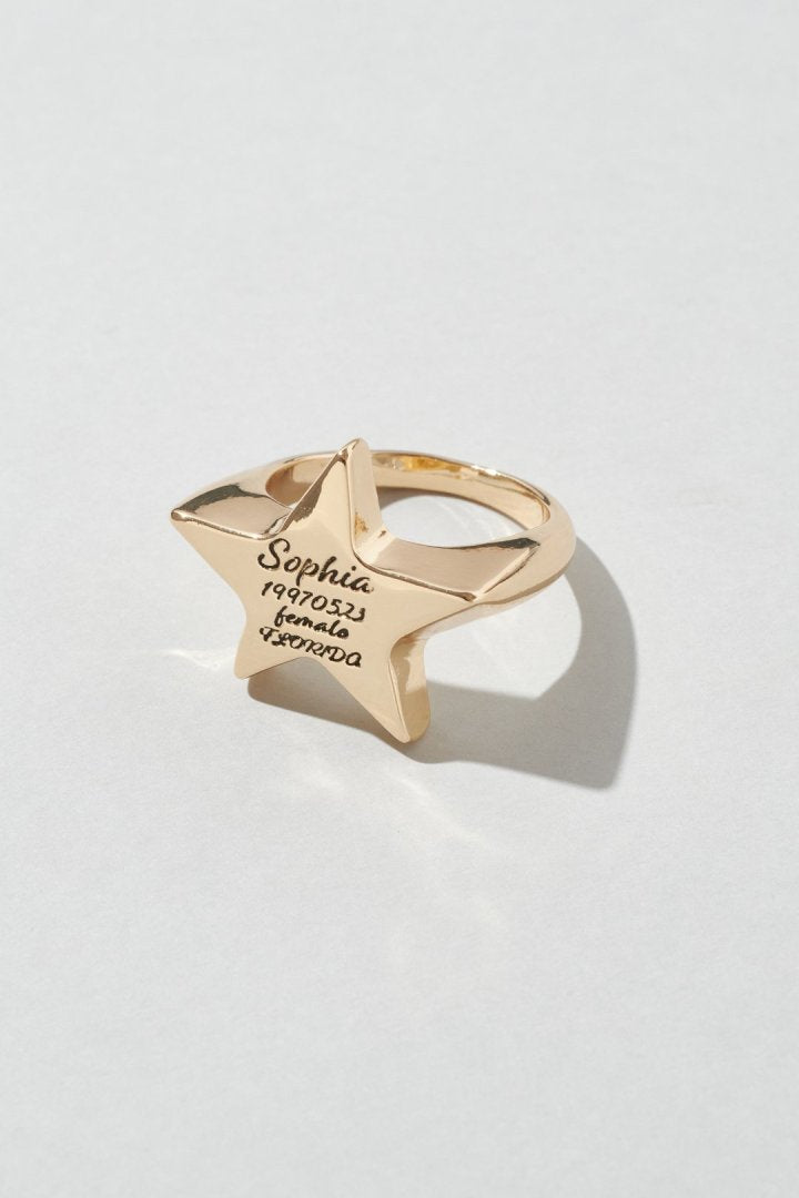 GOLDY Sophia Star ID Plate Ring - Image 3