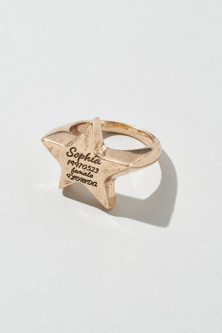 GOLDY Sophia Star ID Plate Ring - Image 5