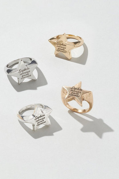 GOLDY Sophia Star ID Plate Ring - Image 12