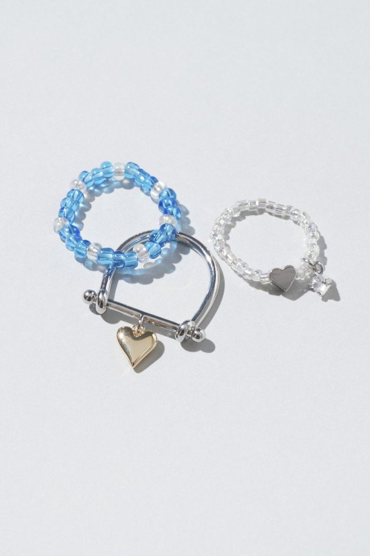 GOLDY Color beads x heart set ring - Image 3
